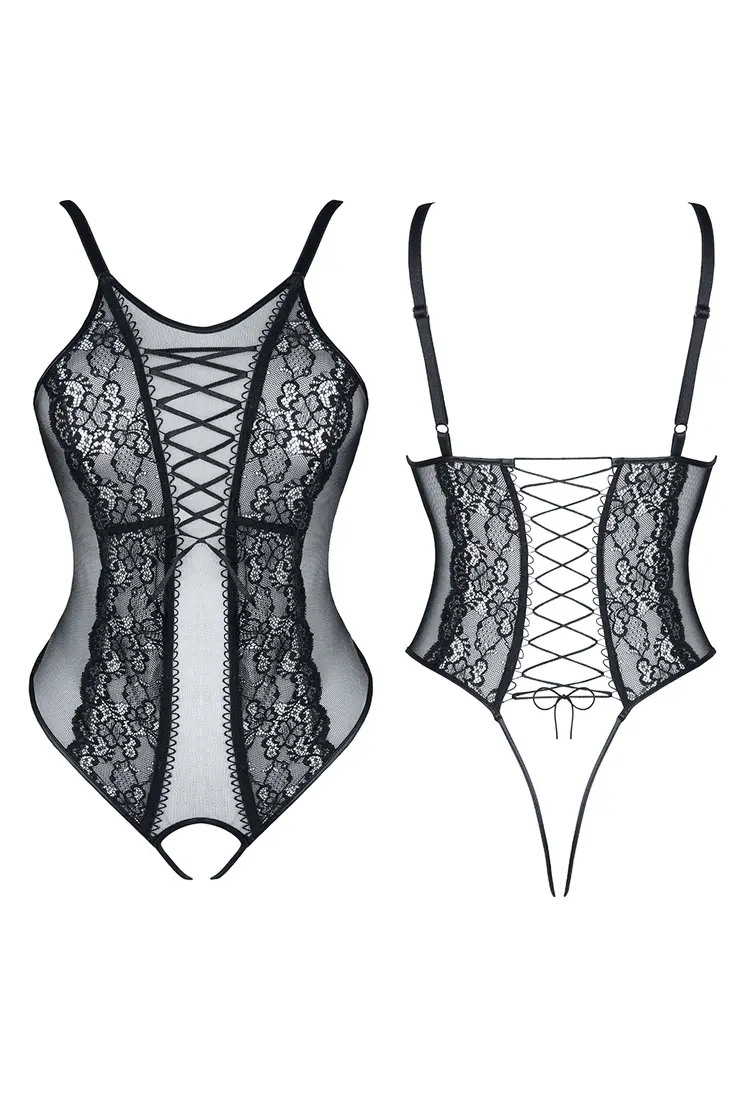 schwarzer ouvert Body Margot - XL