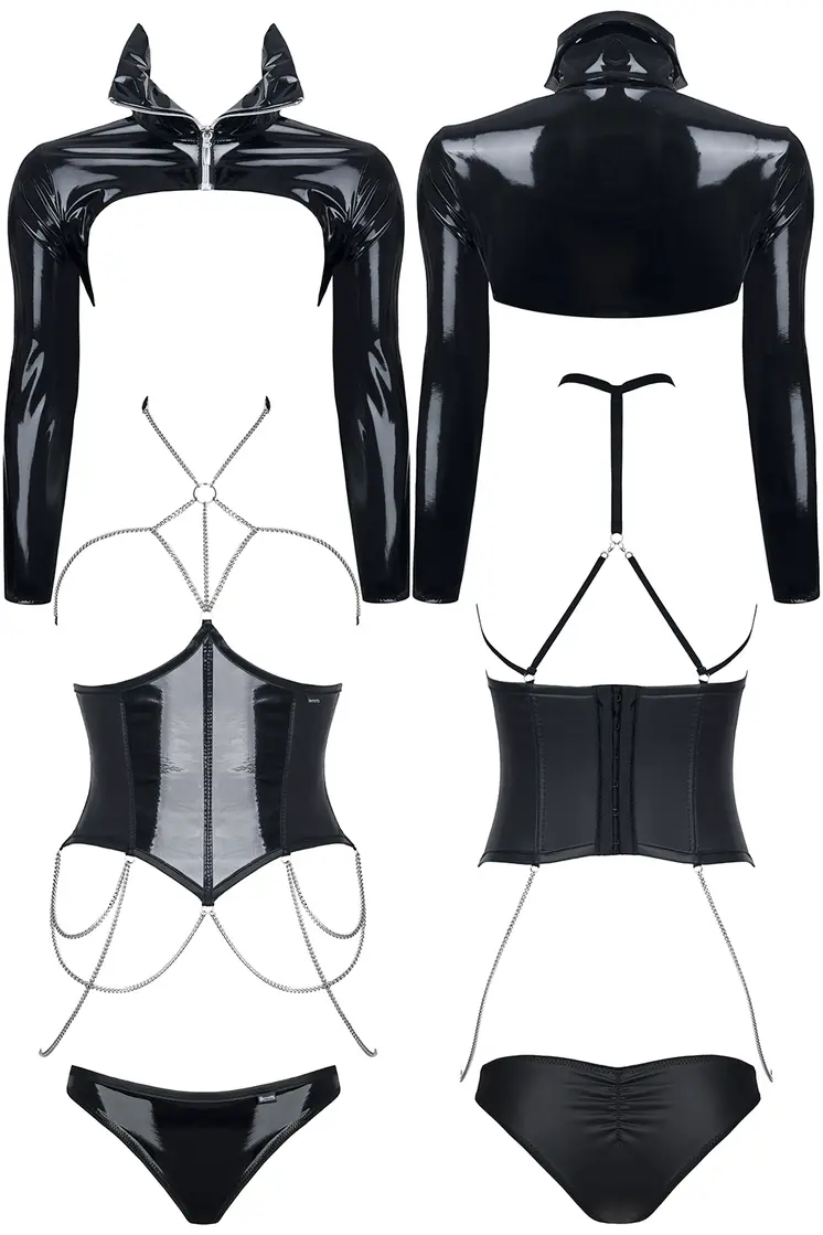 schwarzes Set DE443 - XXL von Demoniq