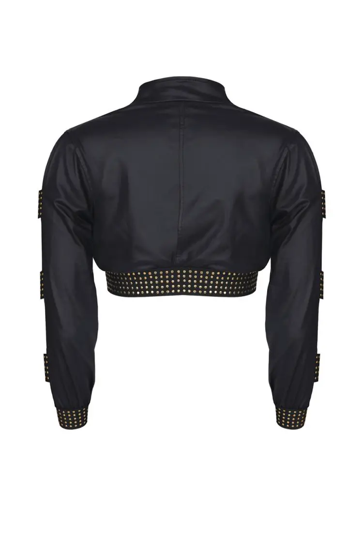 schwarzer kurze Damen Jacke CBMartha001 - 2XL