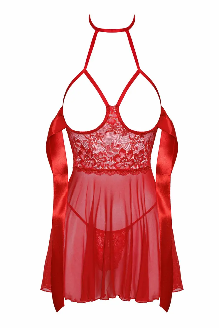 KISS247 Negligee aus Netz und Spitze - L/XL