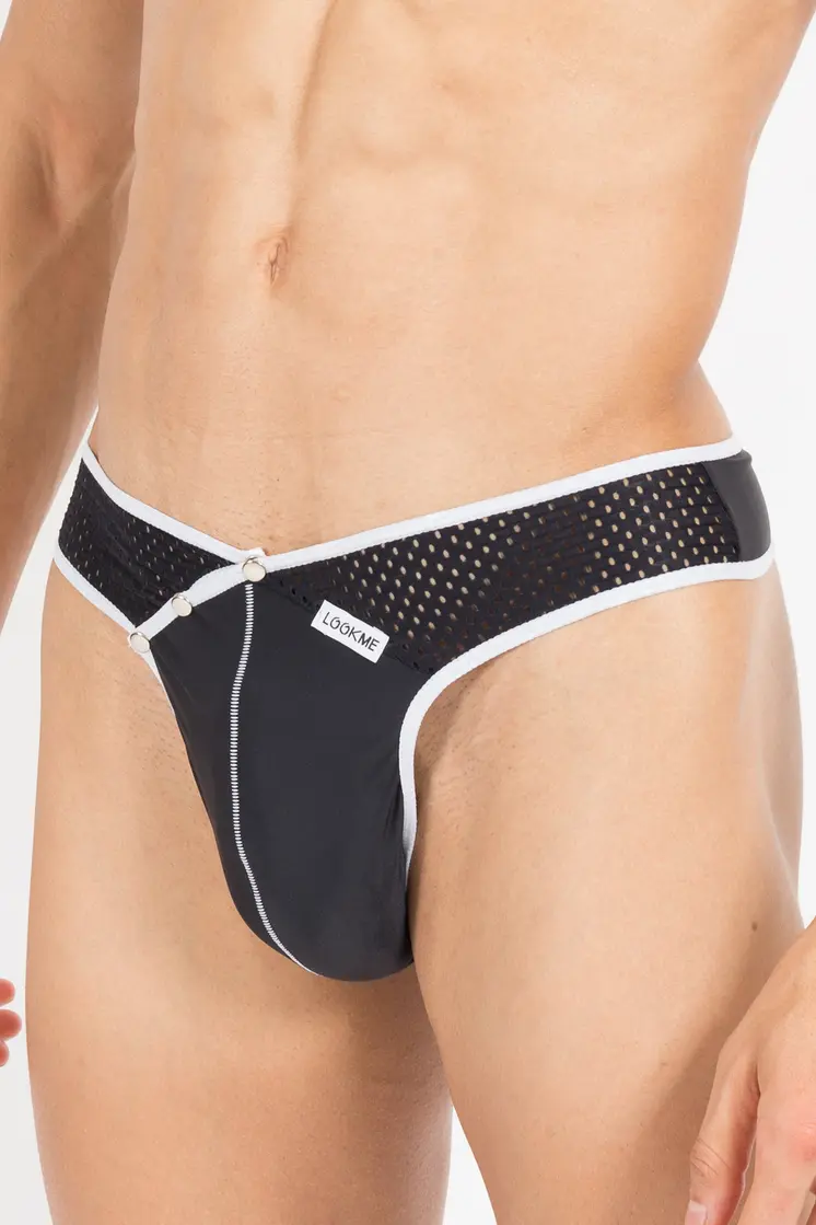 schwarz/weißer Männer String Mixing 43-57 XL von Look Me