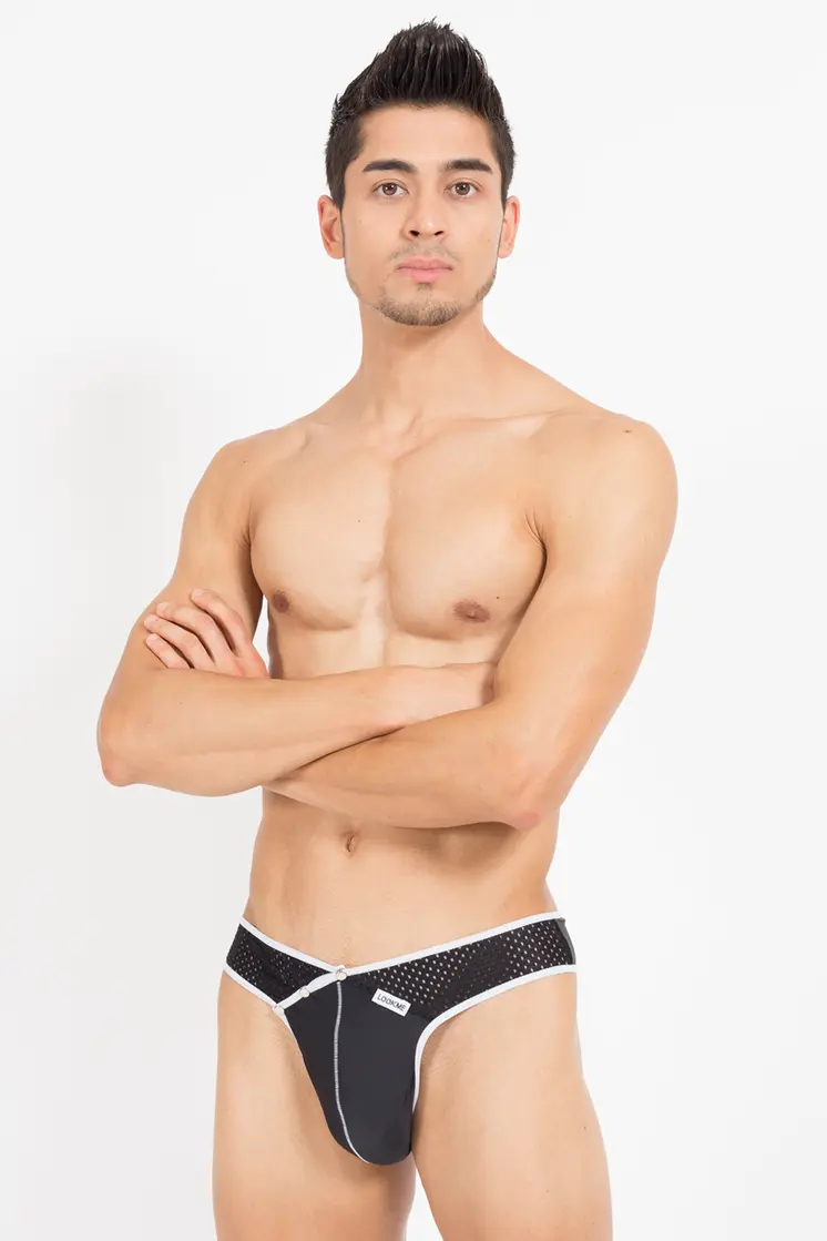 schwarz/weißer Männer String Mixing 43-57 XL von Look Me