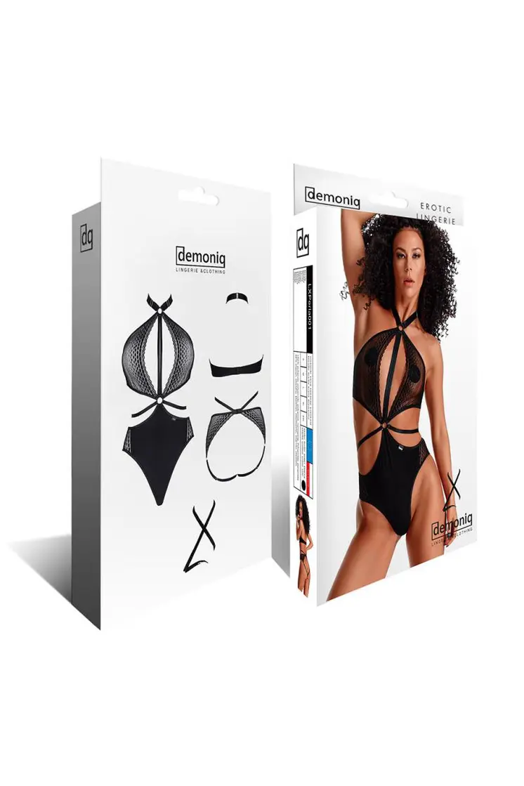 schwarzer Body ouvert LXPerla001 - XXL