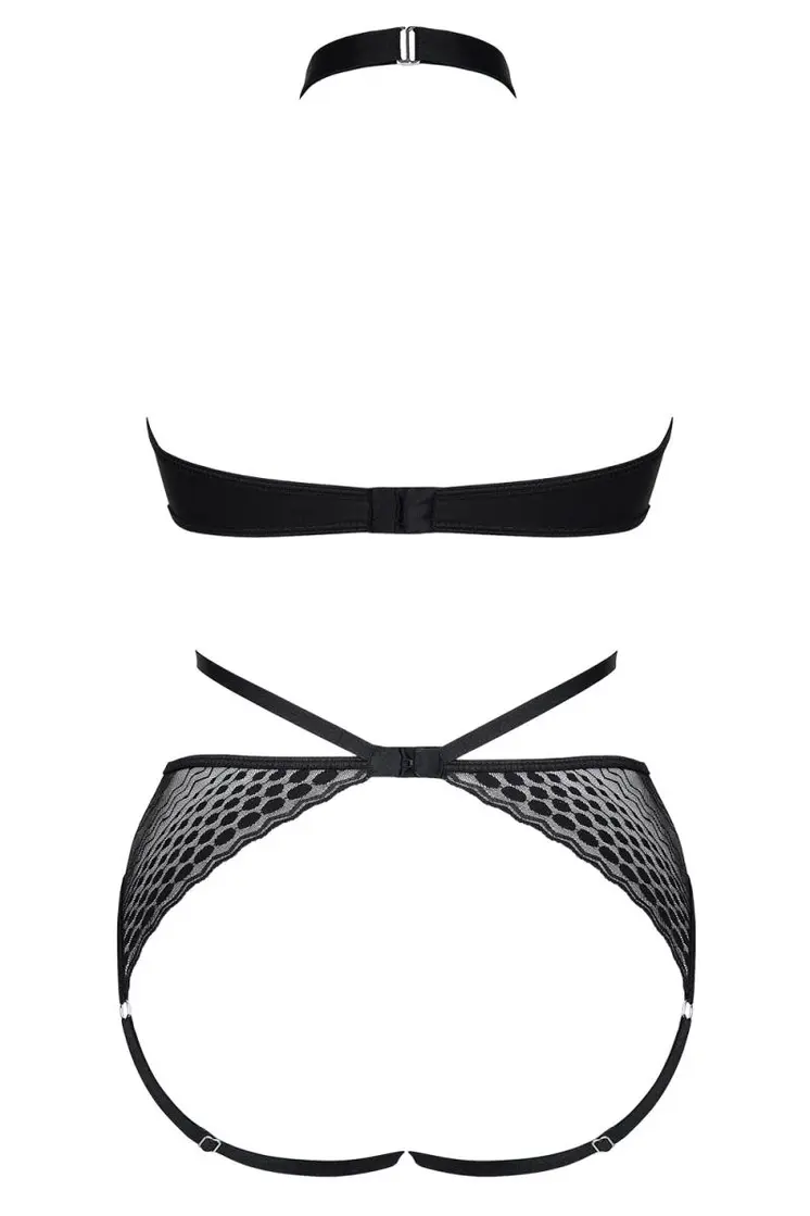 schwarzer Body ouvert LXPerla001 - XXL