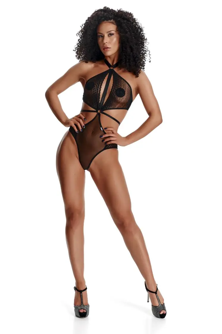 schwarzer Body ouvert LXReyna001 - XXL