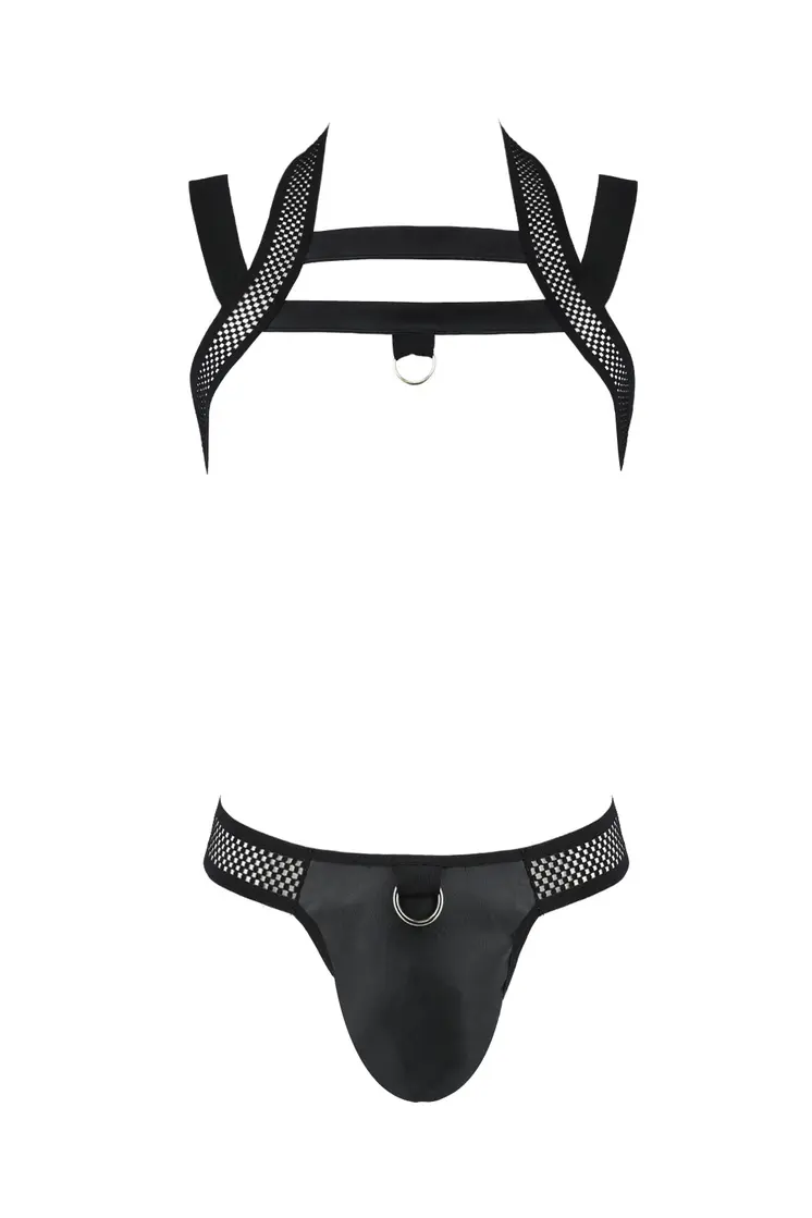 schwarzes Harness Set 043 - 2XL/3XL