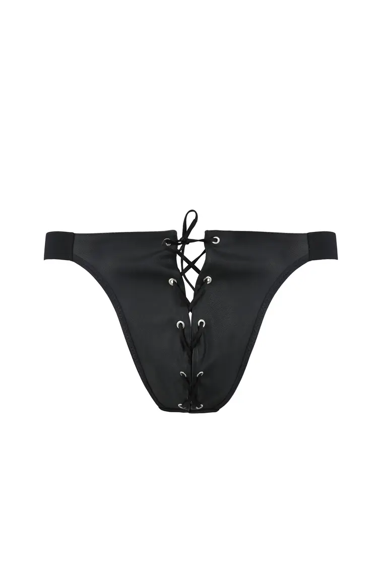 schwarzer Kunstleder Jockstrap 044 - 2XL/3XL