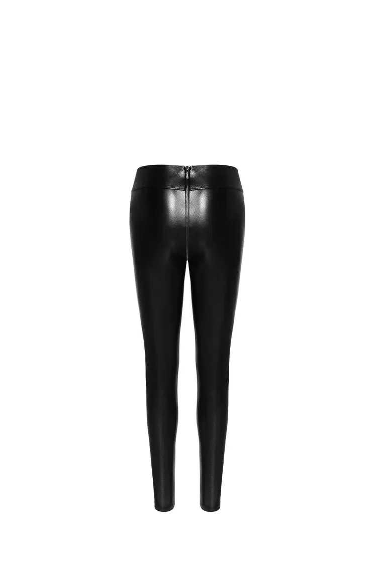 F274 Snake Wetlook Leggings mit Reißverschluss - 3XL