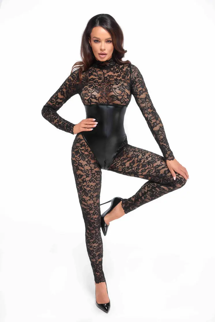 F299 Bodystocking mit Unterbrust-Corsage - 3XL