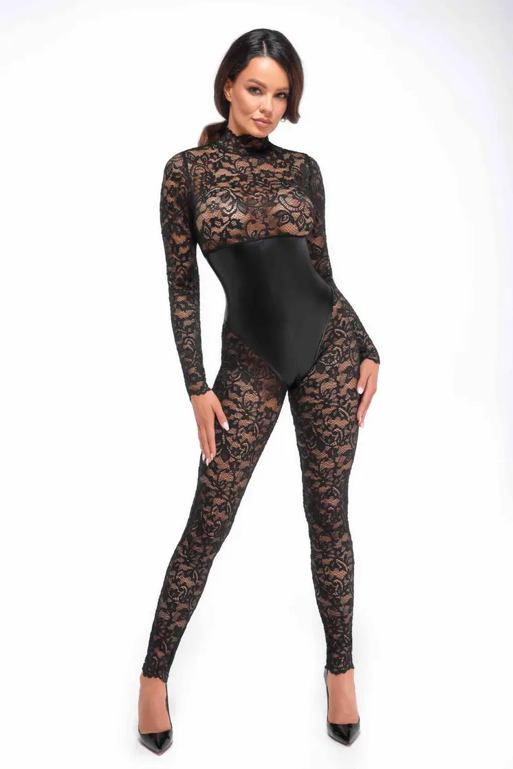 F299 Bodystocking mit Unterbrust-Corsage - 3XL