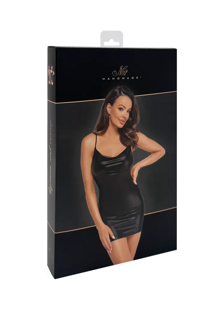 F307 Wetlook Minikleid - 3XL