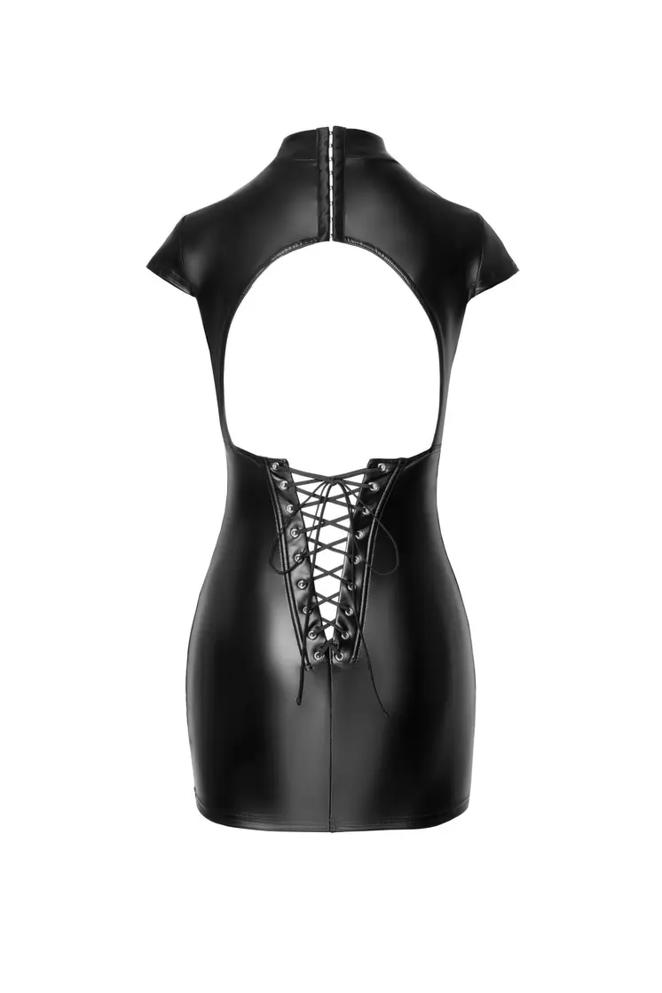 F309 Wetlook Minikleid - 3XL