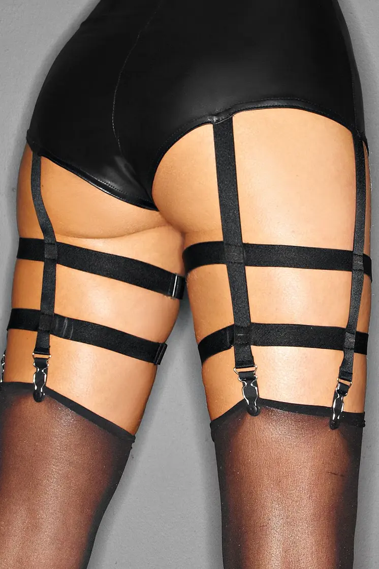 schwarzer Straps-Body F109 XL von Noir Handmade