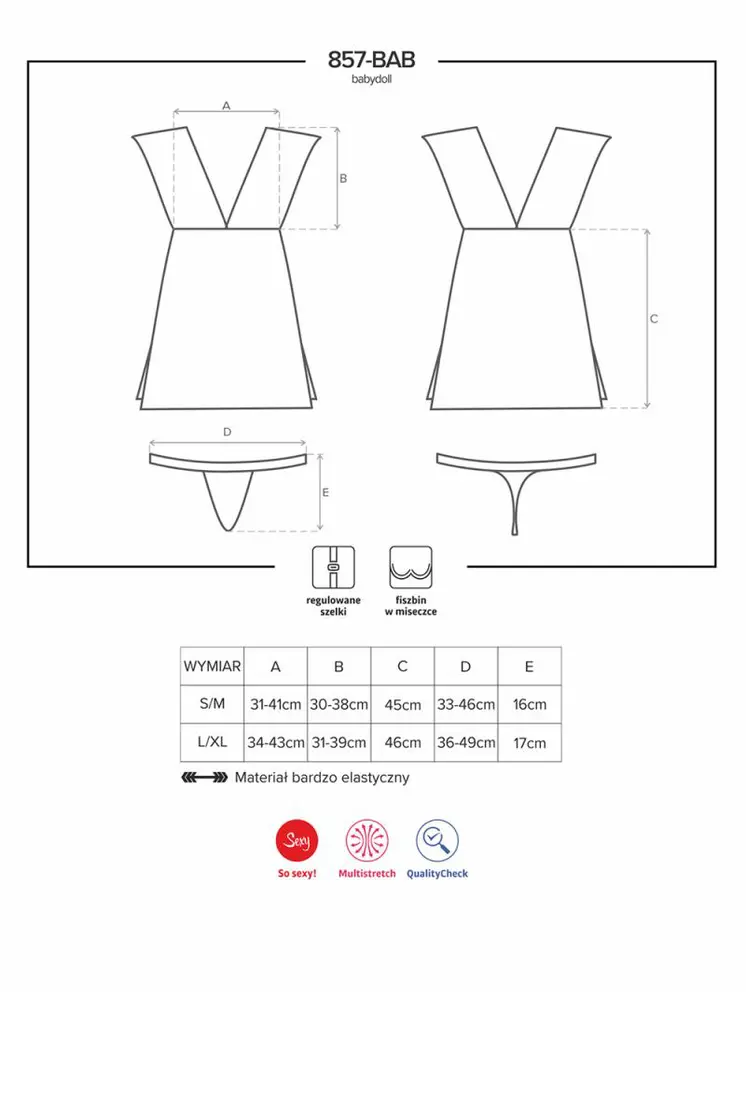 857-BAB-1 Babydoll schwarz - L/XL