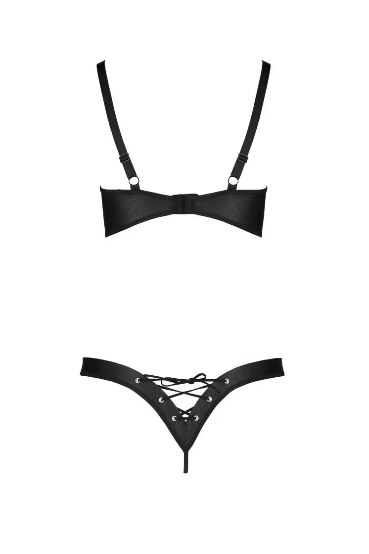 schwarzer Kunstleder Bikini PA596177 - 2XL/3XL