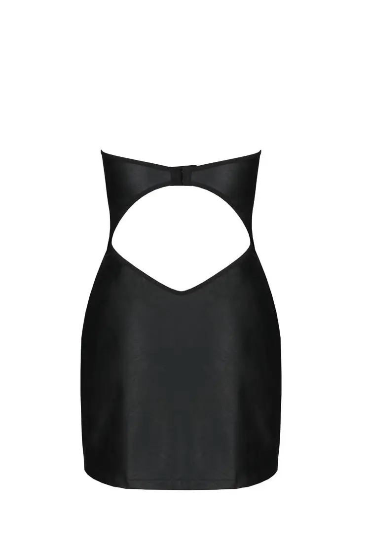 schwarzes Kunstleder Chemise PA596180 - 2XL/3XL