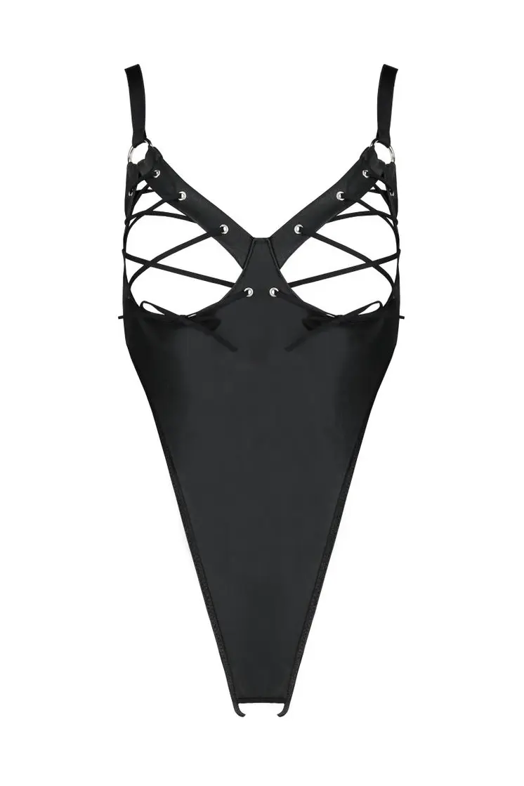 schwarzer Kunstleder Body PA596183 - 2XL/3XL
