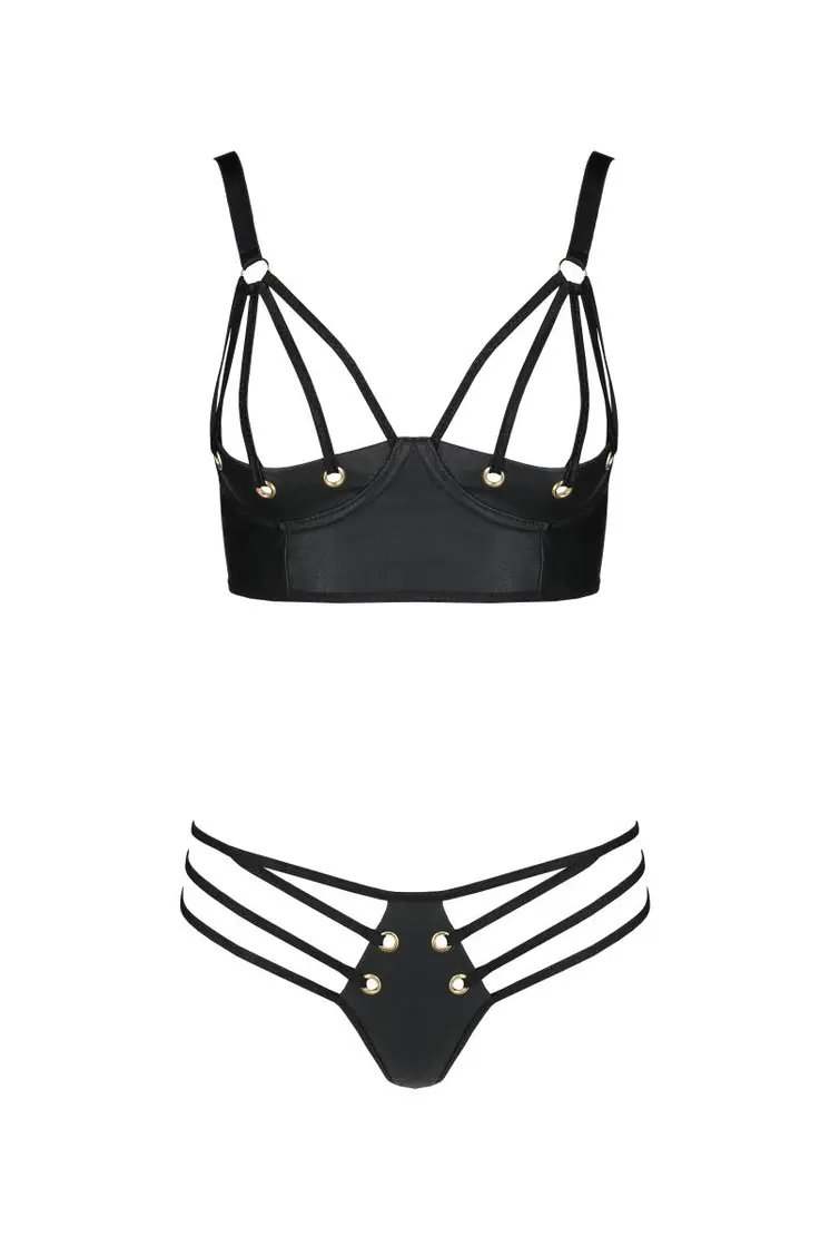 schwarzer Kunstleder Bikini PA596234 - 2XL/3XL