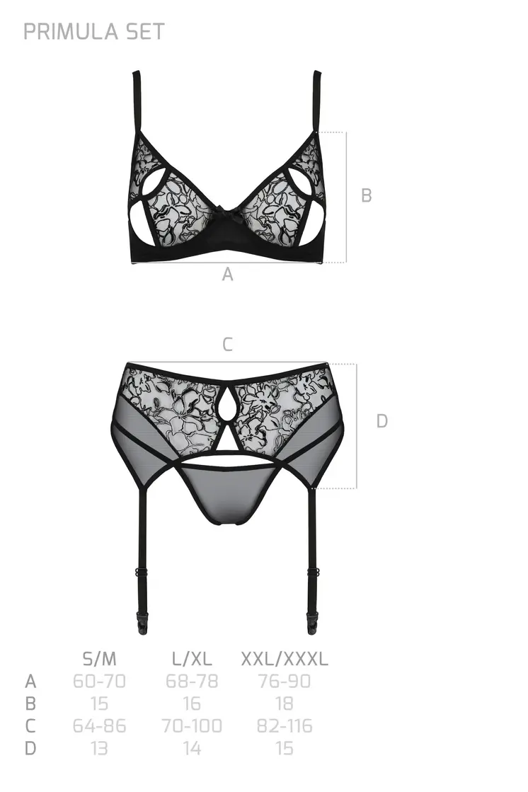schwarzes 3-teilges Set PA596621 - 2XL/3XL