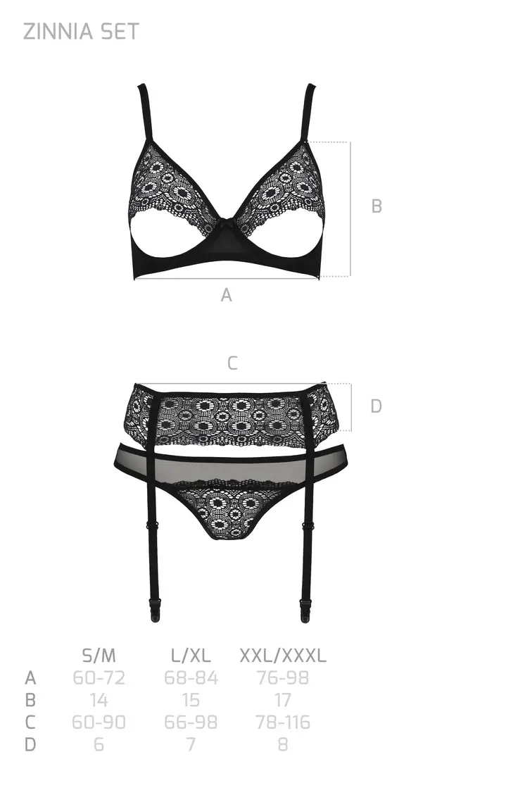 schwarzes 3-teilges Set PA596663 - 2XL/3XL