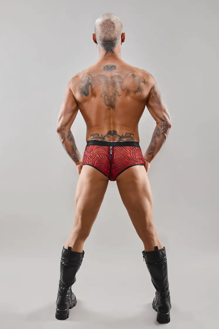 Netz-Slip REFranco001 schwarz/rot - 2XL