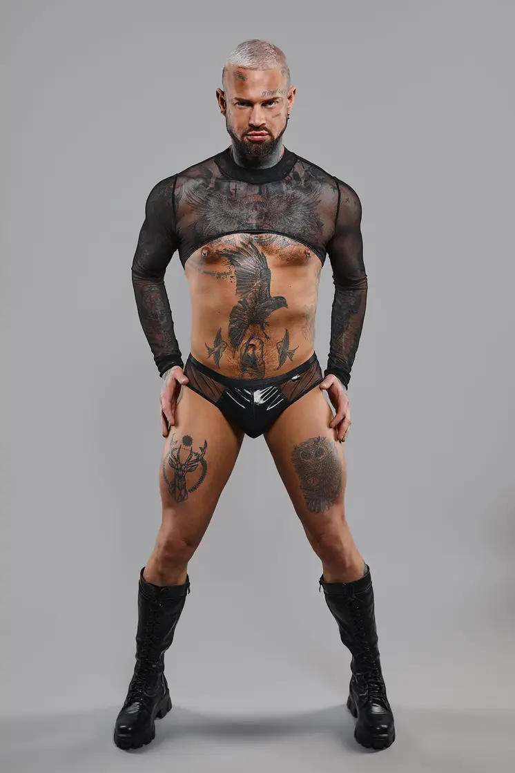 Crop Top REGaspar001 schwarz - 2XL