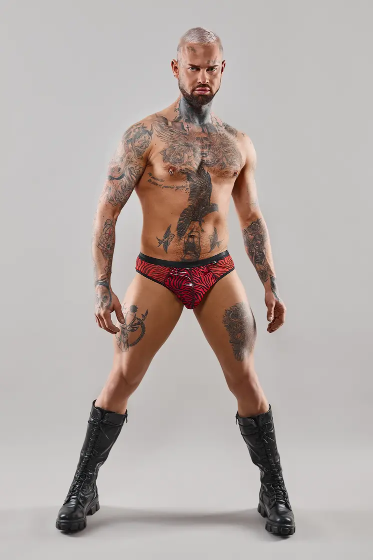 Netz-Slip RESamuel001 schwarz/rot - 2XL
