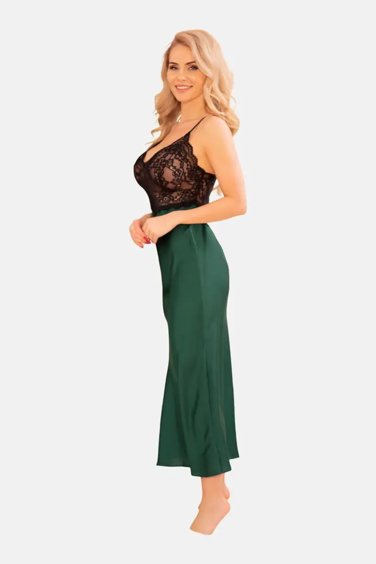 grün/schwarzes langes Kleid KA922513 - 2XL