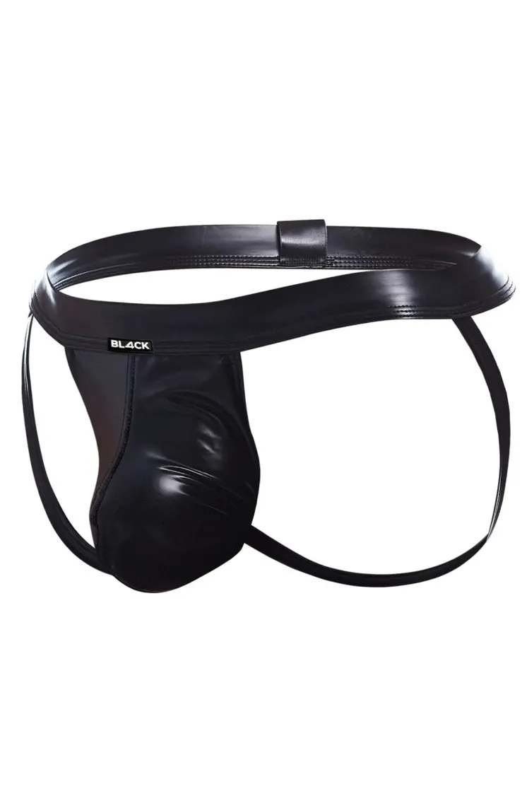 schwarzer Wetlook Jockstrap BL4CK05 - XL