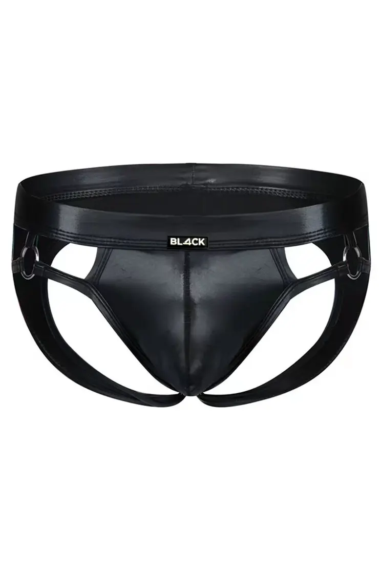 schwarzer Wetlook Jockstrap BL4CK02 - XL