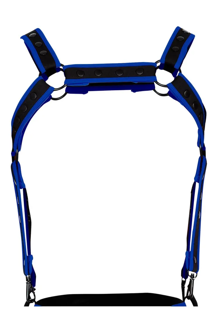 schwarz/neoblauer Brust-Harness 05 - OS
