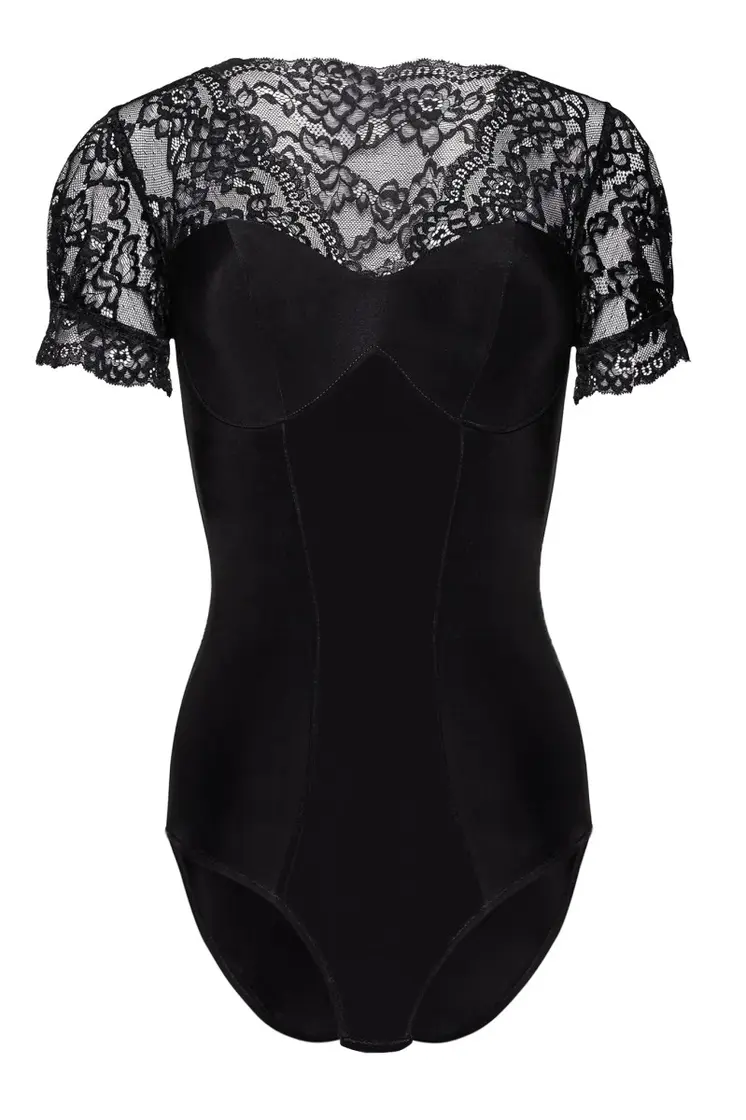 schwarzer Body mit Spitze KA923338 - 2XL