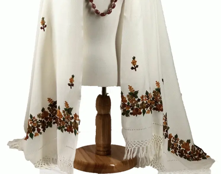 Embroidered Wool Wrap - Fall