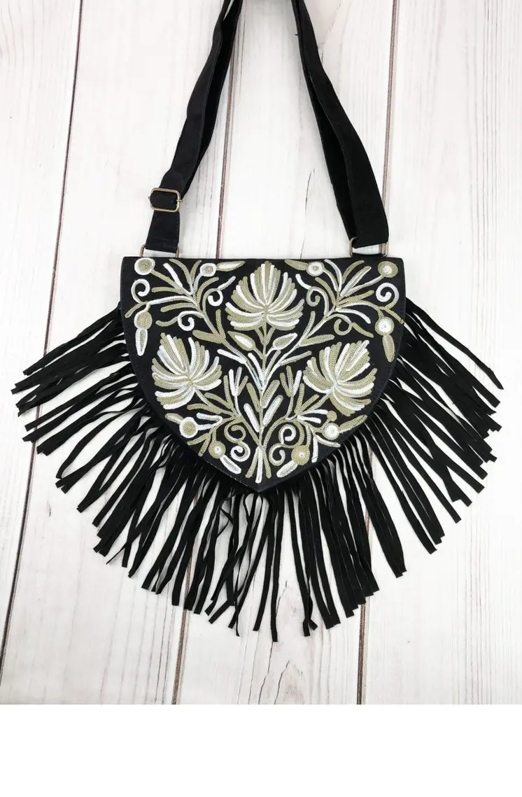 Suede Embroidered Bags