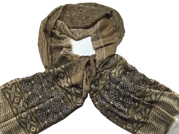 Hand Painted Wool And Silk Blend Scarf