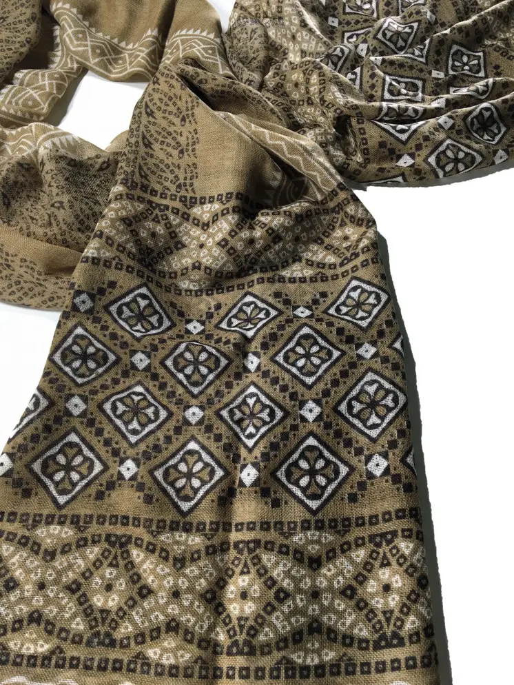 Hand Painted Wool And Silk Blend Scarf