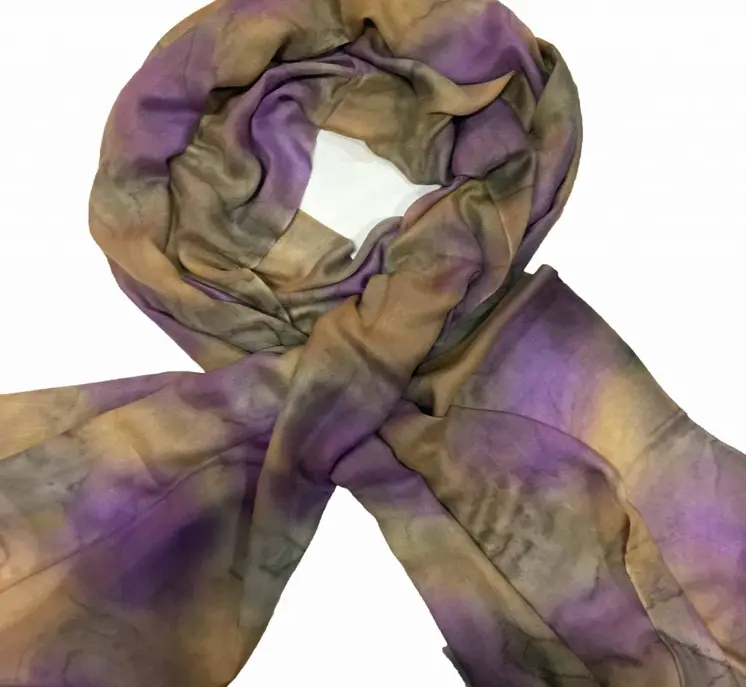 Lilac Modal Silk Hand Painted Watercolor Scarf