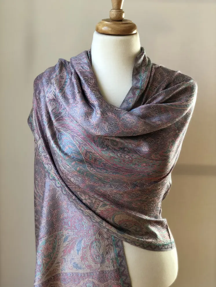 Light Pink Jamawar Pashmina Scarf