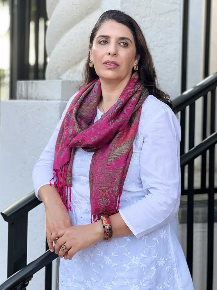 Fuschia Jamawar Pashmina Scarf