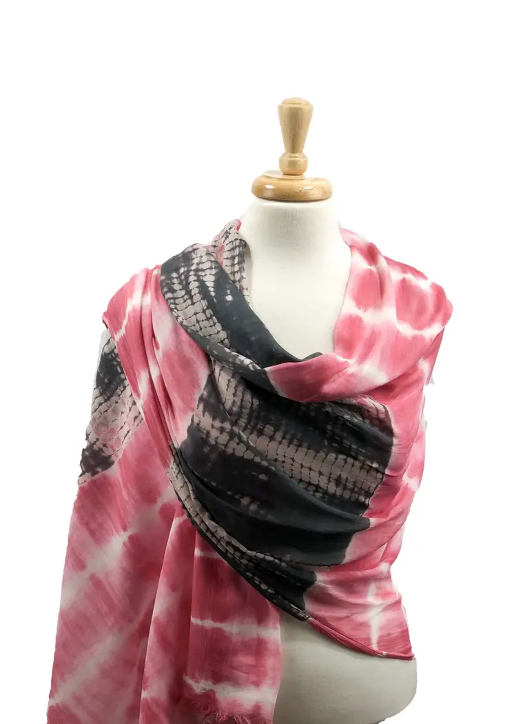 Handmade Cotton Tie-Dye Rose Scarf
