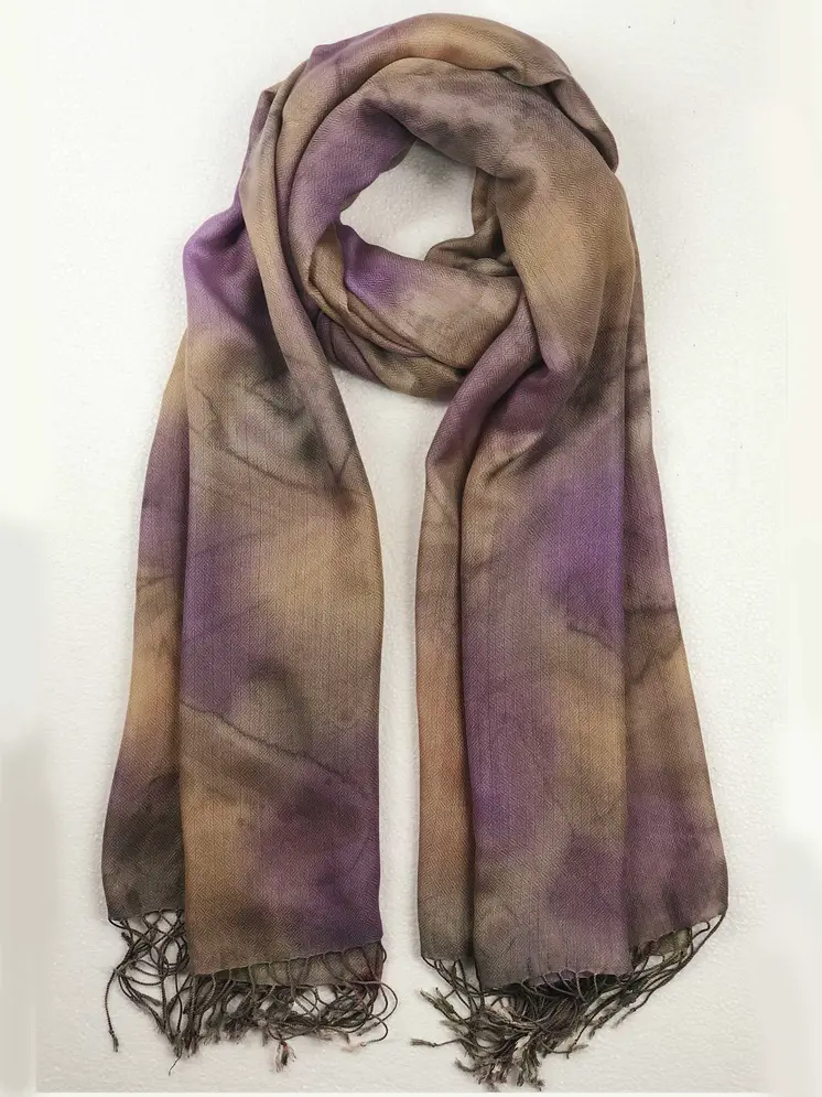 Lilac Modal Silk Hand Painted Watercolor Scarf