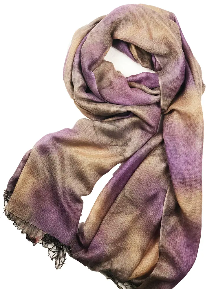 Lilac Modal Silk Hand Painted Watercolor Scarf