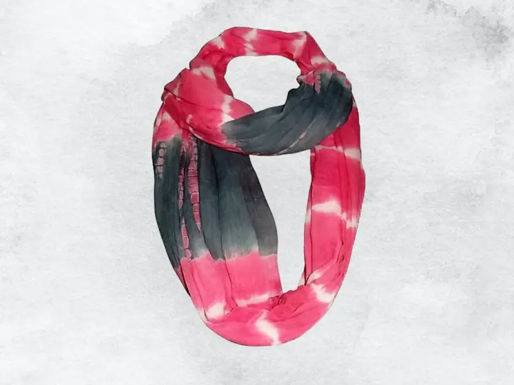 Handmade Cotton Tie-Dye Rose Scarf