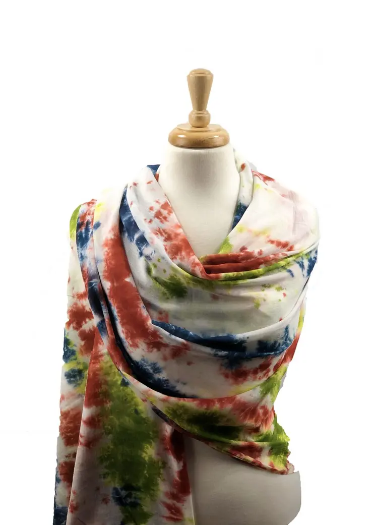 Handmade Cotton Tie-Dye US Flag Scarf