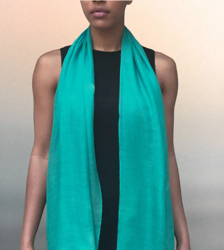 Teal Featherlight Solid Wool Scarf