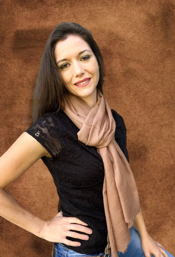 Beige Featherlight Solid Wool Scarf