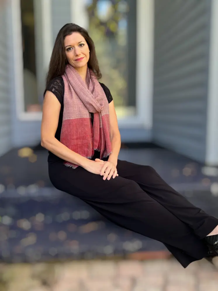 Red and Black Gingham Check Scarf
