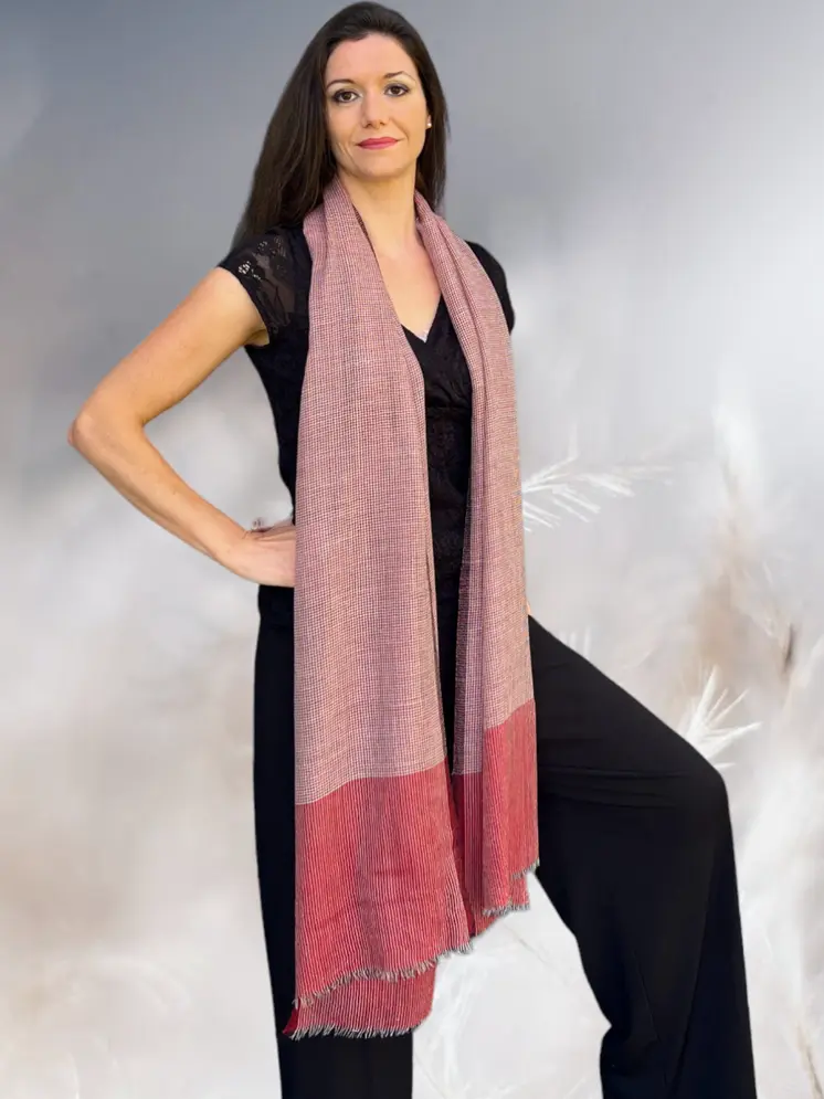 Red and Black Gingham Check Scarf