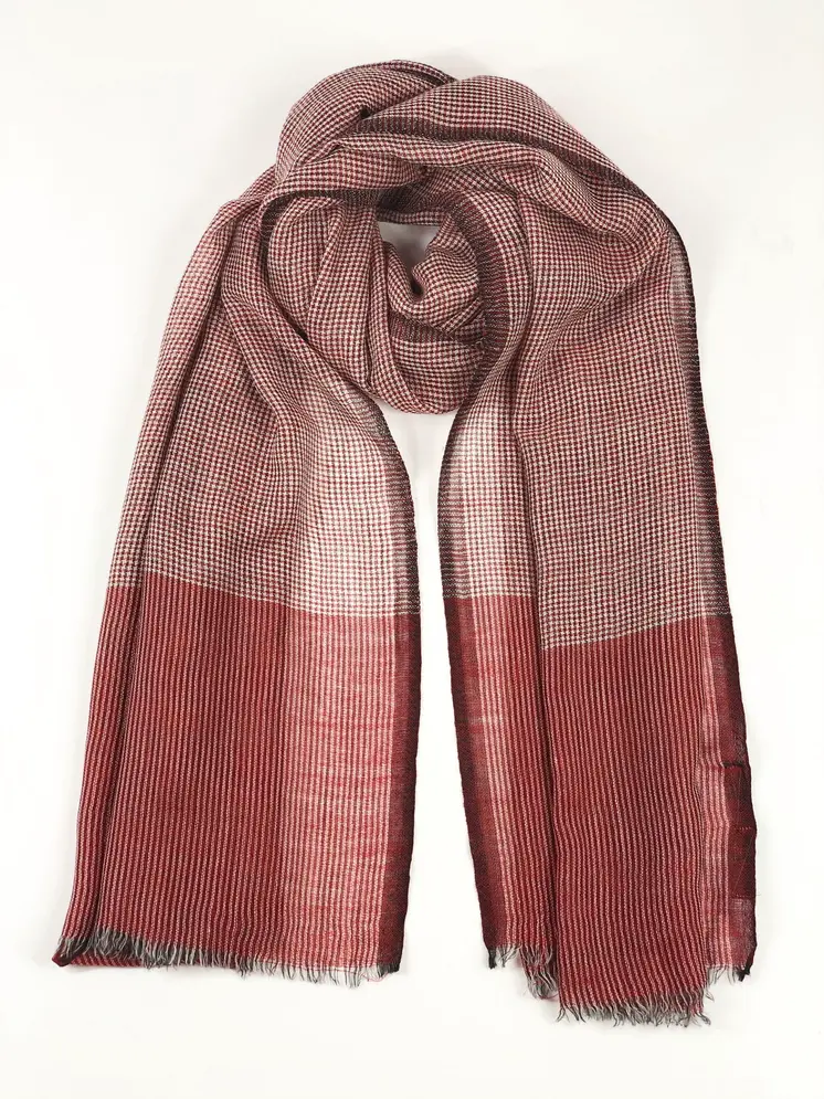 Red and Black Gingham Check Scarf