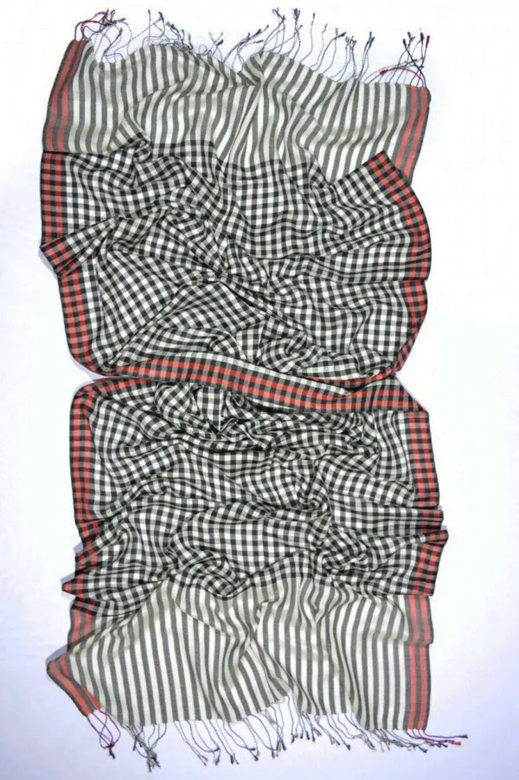 Merino Wool Black and White Gingham Check
